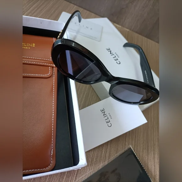 Celine Black Oval Sunglasses